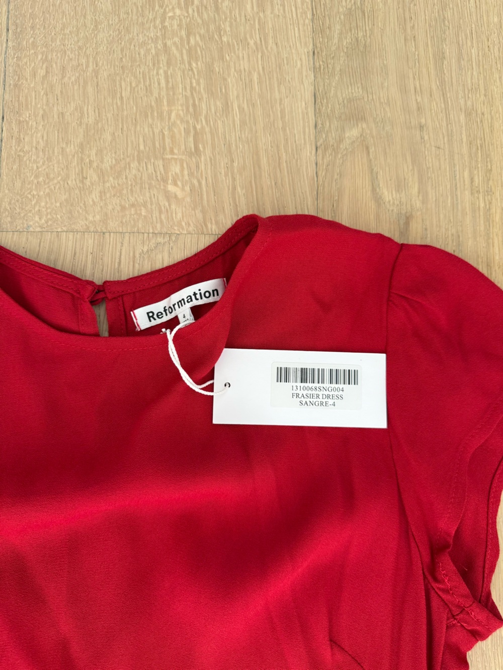 Reformation Crimson Red Maxi Dress with Front Button Detail - Picture 2 of 3